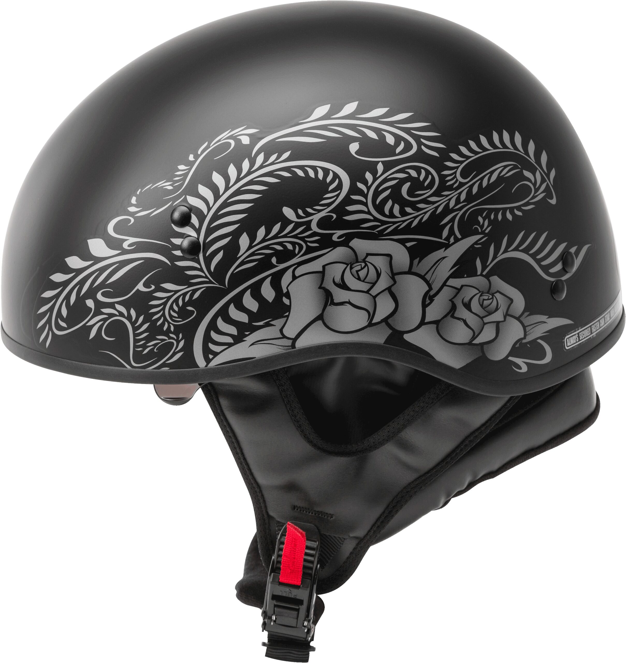 GMAX HH-65 Half Helmet Rose Matte Black/Silver XL - Image 4