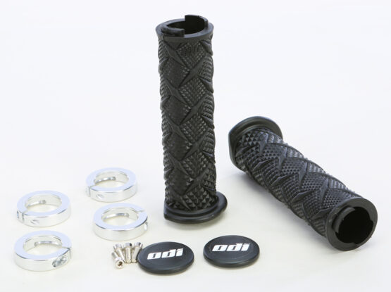 ODI Xtreme Lock-On ATV Grips Black Silver Pair - Image 2