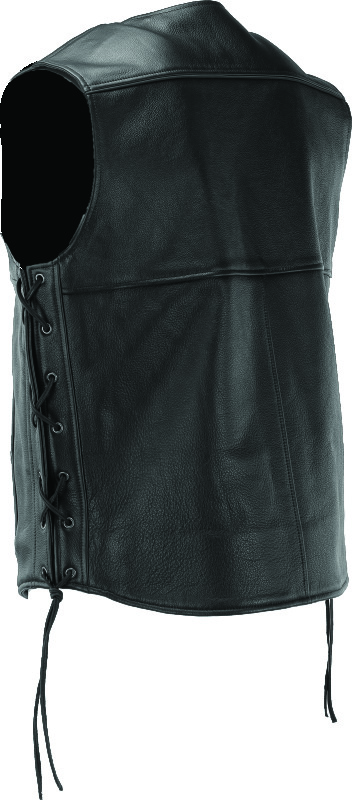 Kuryakyn Old Skool Leather Vest Black Large Men's - Image 13