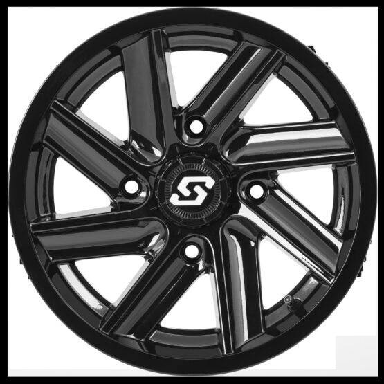 Sedona Chopper Wheel 14x7 4/156 4+3 Offset Gloss Black - Image 2