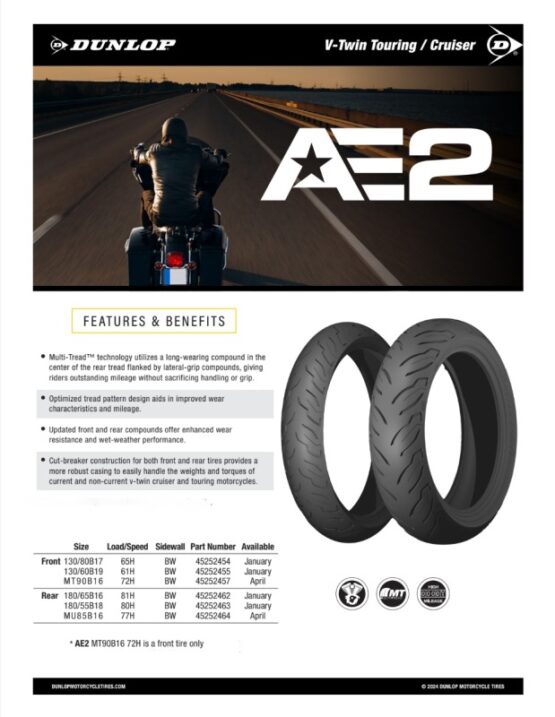 Dunlop AE2 Rear Tire 180/55B18 80H Bias TL - Image 5