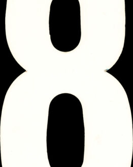 #8 7" Tall White "Extreme" Stick-On Race Numbers - 3 Pack