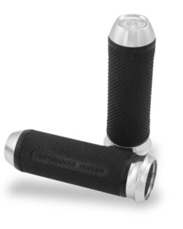 Performance Machine Elite Chrome Handlebar Grips Dual Cable Set