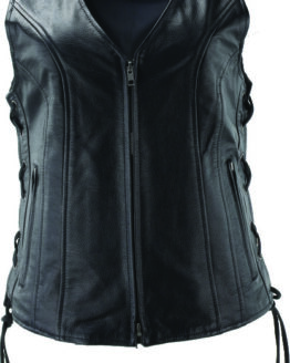 Kuryakyn Sapphire Leather Vest Black Women's XL