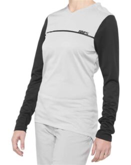 100% Women's Ridecamp Long Sleeve Jersey - Jay Grey/Black, Size XL