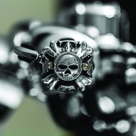 Kuryakyn Zombie Grip Emblems w/ Throttle Boss Chrome Pair 6278 - Image 3