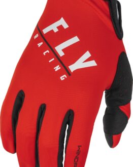 Fly Racing Youth Windproof Gloves Black/Red Size 06