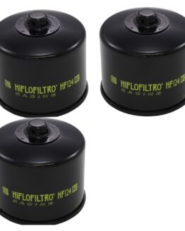HifloFiltro Racing Oil Filter HF124RC - Replaces 16097-0009 For Kawasaki H2/H2R - 3 Pack