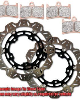 Black VEE Brake Rotors w/ RACE ONLY GP Pads for Front R6 & FZ8