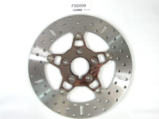 5 Button Floating Brake Rotors - Polished Center Front Set