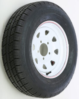 AWC Trailer Tire and 8 Spoke Steel Wheel Assembly White 175/80-13