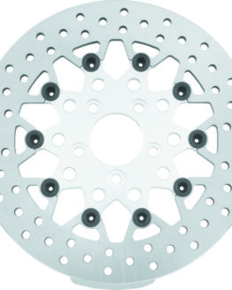 TwinPower Rear 11.8in Floating Rotor Mesh Silver For 08-Up FLH FLT