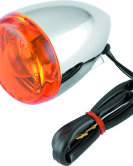 Bikers Choice Chrome Bullet Front Turn Signal Amber Lens Single Filament