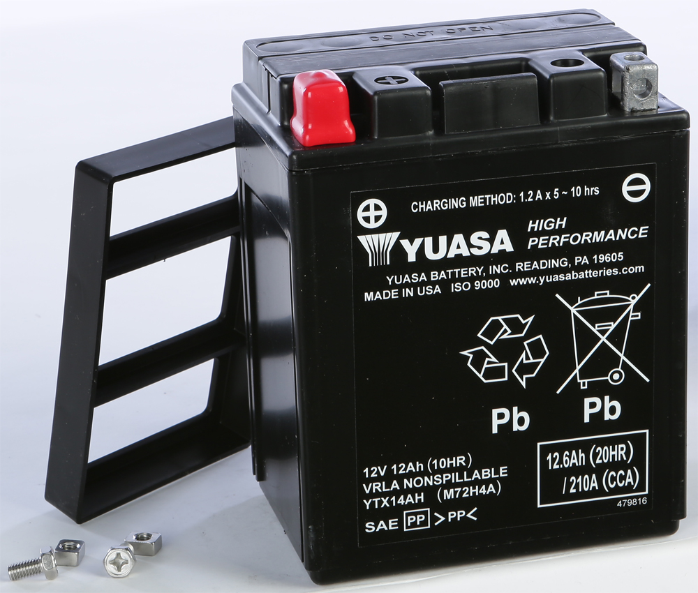 Yuasa YTX14AH Factory Activated AGM 12V Battery - Image 3