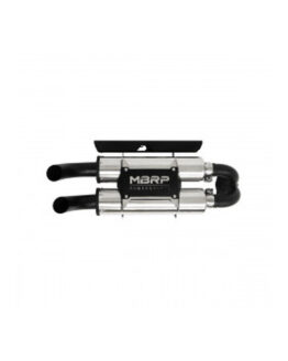 MBRP Power Tech 4 Dual Slip-On Exhaust Silver Fits 16-21 RZR XP Turbo