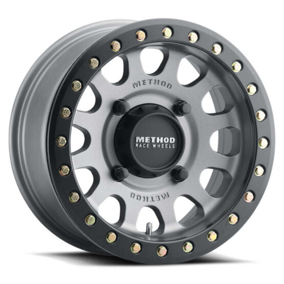 Method MR401 UTV Beadlock Wheel 15x7 5x4.5 Titanium Matte Black Ring