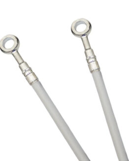 White Stainless Steel Rear Brake Line Kit