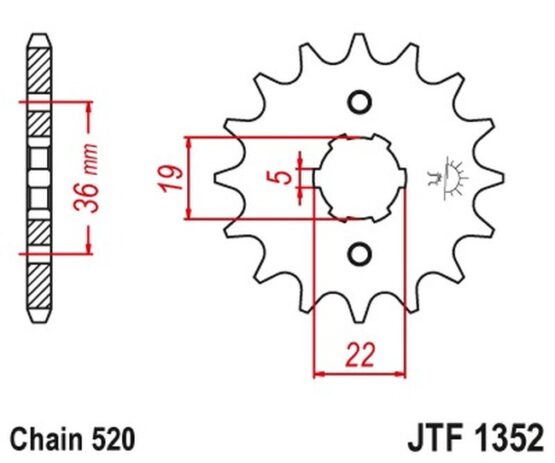 Front Steel Countershaft Sprocket - 12 Tooth 520 - Image 3