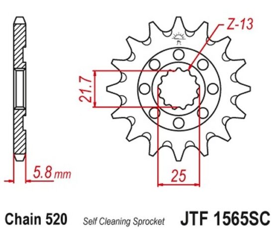 Front Steel Countershaft Sprocket - 14 Tooth 520 - Image 3