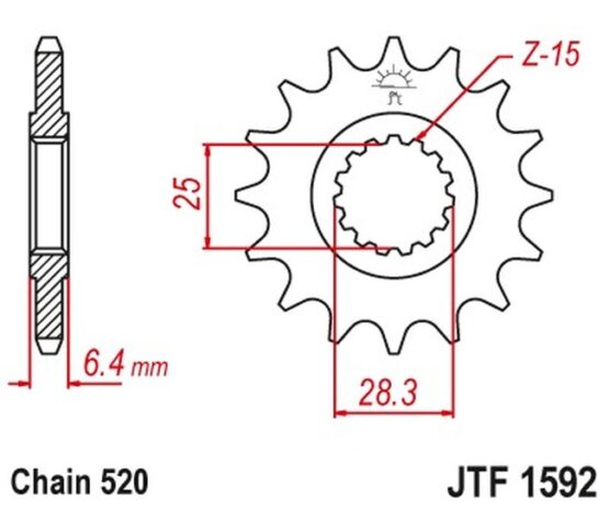 Front Steel Countershaft Sprocket - 13 Tooth 520 - Image 3