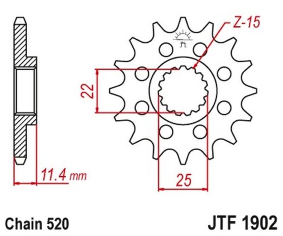 Front Steel Countershaft Sprocket - 12 Tooth 520 - Image 2