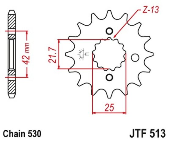 Front Steel Countershaft Sprocket - 13 Tooth 530 - Image 3
