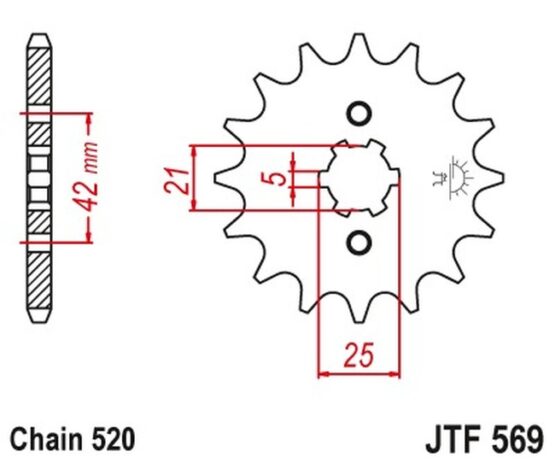 Front Steel Countershaft Sprocket - 10 Tooth 520 - Image 2