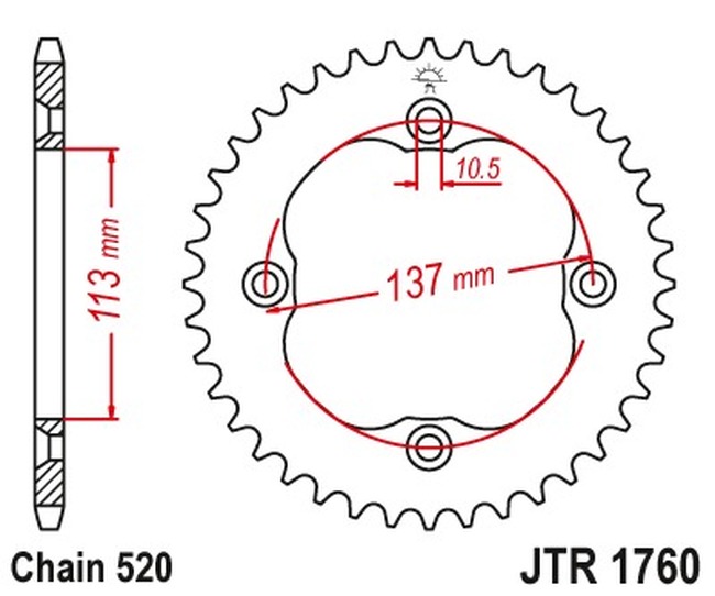 Steel Rear Sprocket - 40 Tooth 520 - Image 3