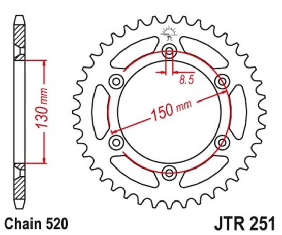 Steel Rear Sprocket Self Cleaning - 49 Tooth 520 - Image 3