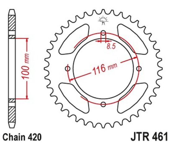 Steel Rear Sprocket - 51 Tooth 420 - Image 2