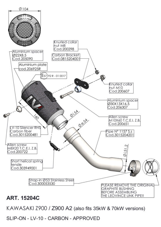 LV-10 Carbon Fiber Slip On Exhaust - Image 4