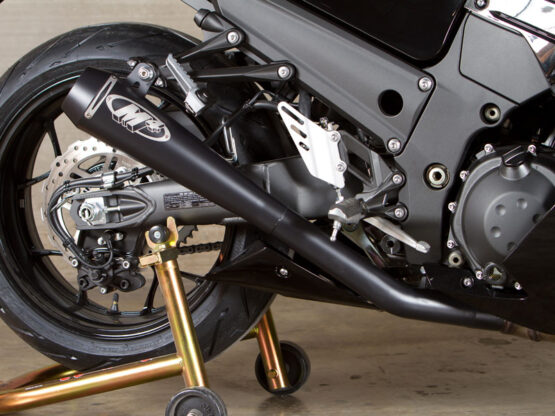 Retro Drag Black Dual Slip On Exhaust