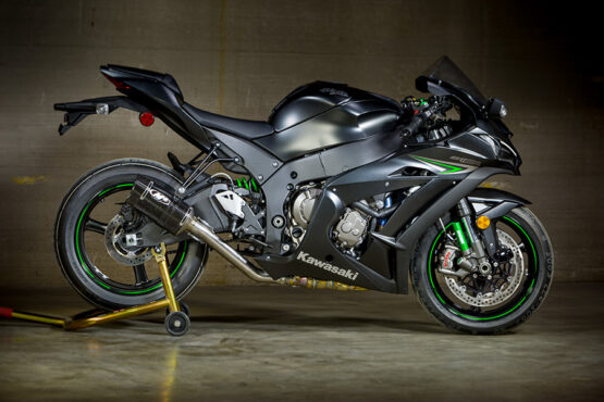 Tech 1 Carbon Fiber Slip On Exhaust w/ Link Pipe - Image 2