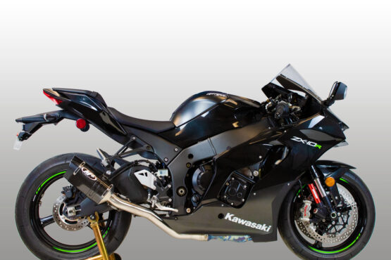 Tech1 Carbon Fiber Slip On Exhaust w/ Titanium Link Pipe - Image 4