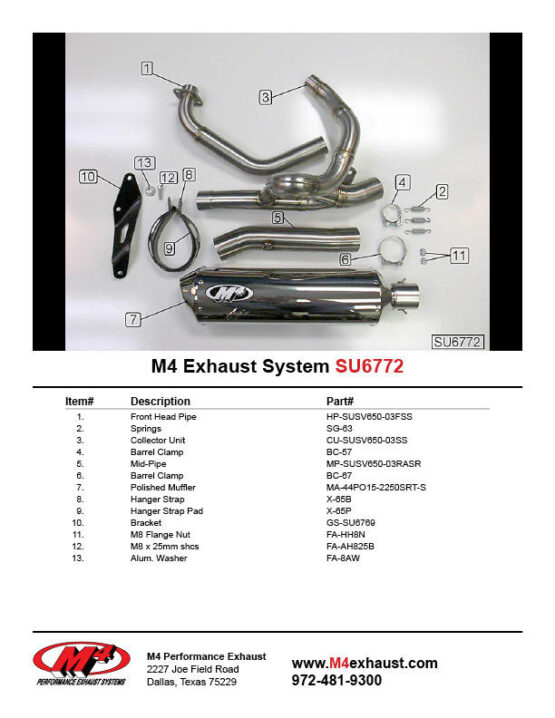Race Mount Polished Full Exhaust - Image 2
