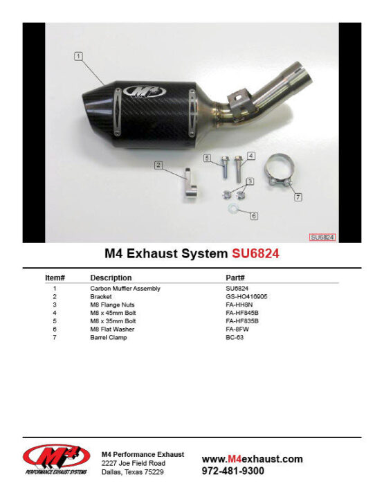 M4 Street Slayer Carbon Slip-On Exhaust Black Fits 06-07 GSXR600 GSXR750 - Image 4