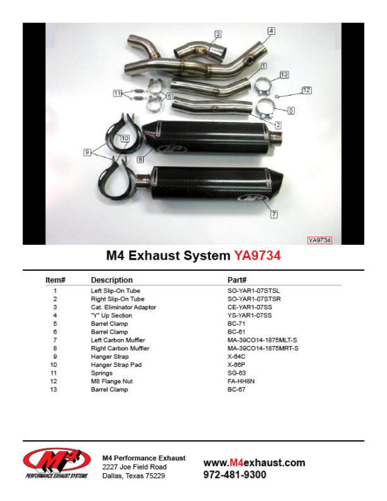 M4 Carbon Fiber Dual Slip-On Exhaust Black Fits 07-08 Yamaha R1 - Image 4