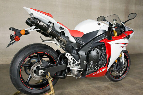 M4 Carbon Fiber Dual Slip-On Exhaust Black Fits 09-14 Yamaha R1 - Image 2