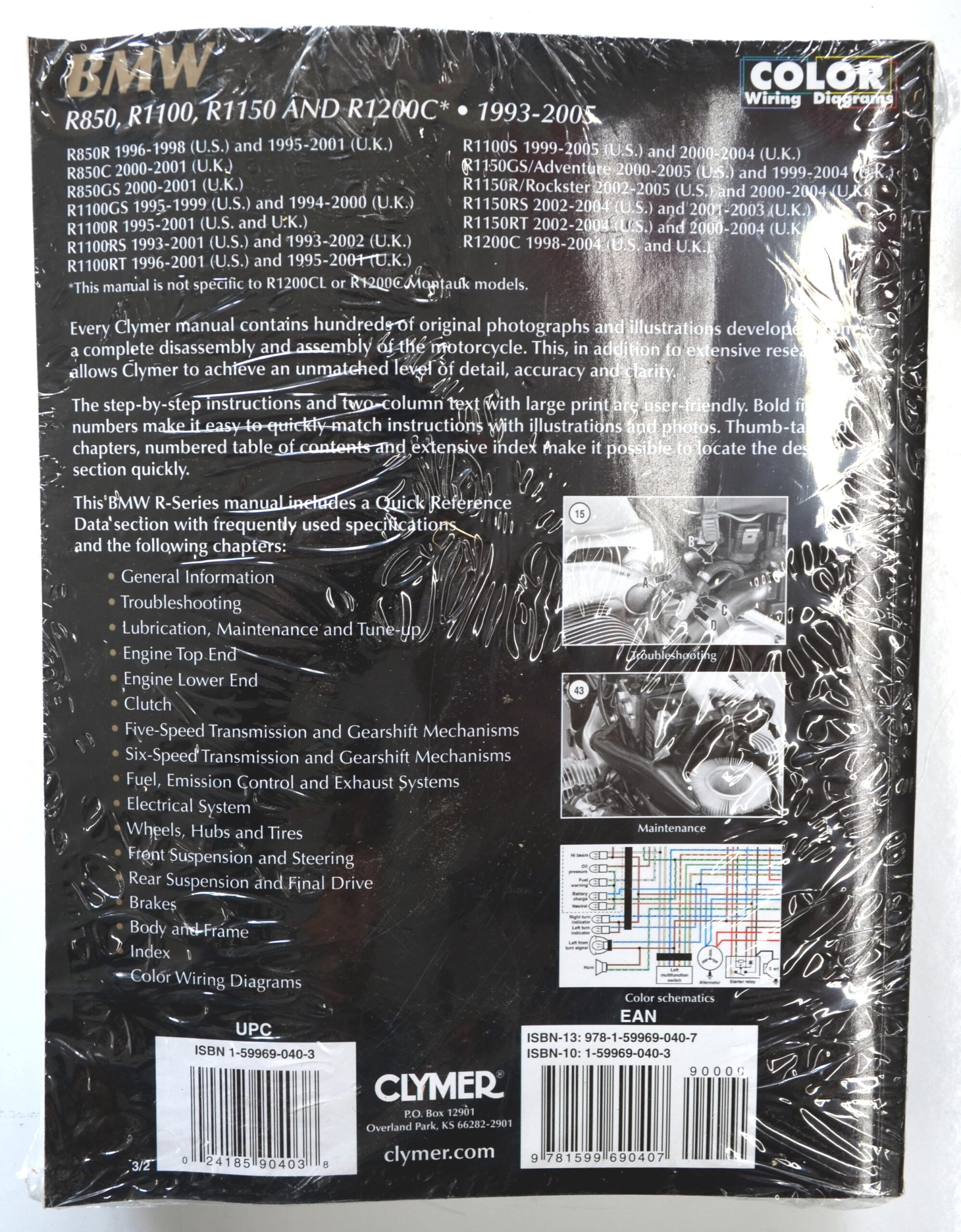 Clymer Service Manual Soft Cover Fits 1993-2005 BMW R850 R1100 R1150 R1200C - Image 3