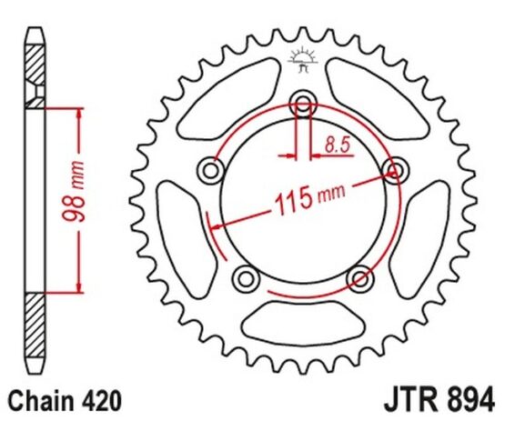 Steel Rear Sprocket - 50 Tooth 420 - Image 3