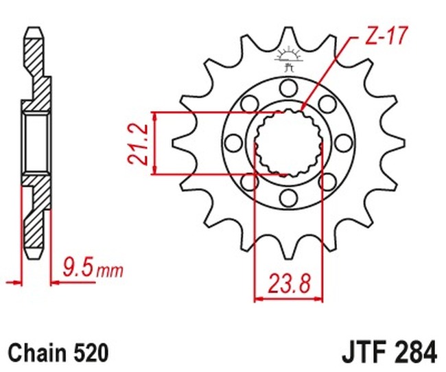 Steel Front Countershaft Sprocket - 15 Teeth, 520 Pitch - Image 3
