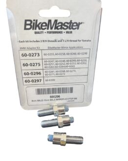 Motorcycle Mirror Adapters - 8mm Male For Mirror, 10mm Male For Bike- Chrome