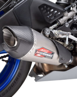 Yoshimura AT2 Slip-On Exhaust SS/CF Works Silver Fits 06-20 Yamaha YZF R6