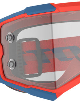 Scott Fury Goggle Dark Blue/Neon Red Clear Lens Offroad