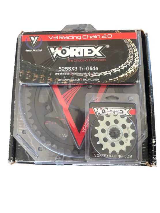 OPEN BOX V3 Chain & Sprocket Kit Gold SX Chain 525 16/45 Black Steel