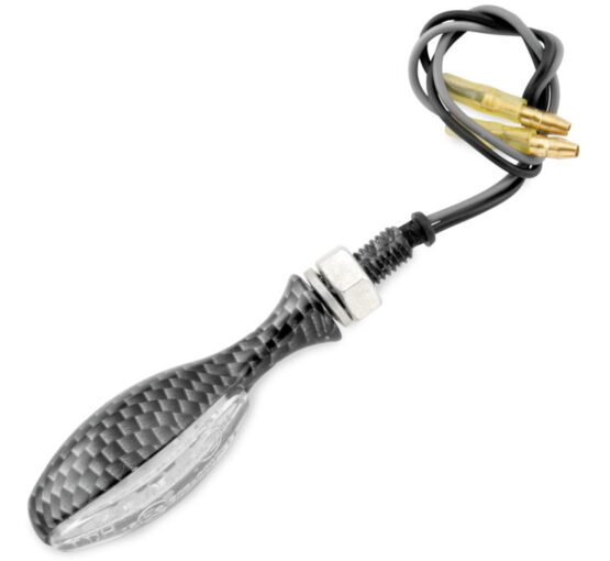 Motorcycle LED Turn Signals - Torpedo - Carbon Look - Amber L.E.D. - Image 2