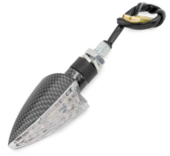 Motorcycle LED Turn Signals - Spear - Carbon Look - Amber L.E.D. - Image 2