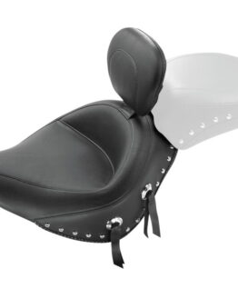 Wide Concho Skirt Studded Naugahyde Solo Seat w/Backrest