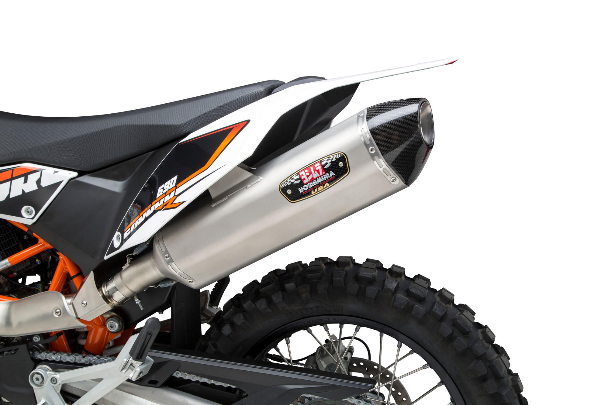 Yoshimura R-77 Slip-On Exhaust Stainless/Carbon Fits KTM 690, Husqvarna 701 - Image 4